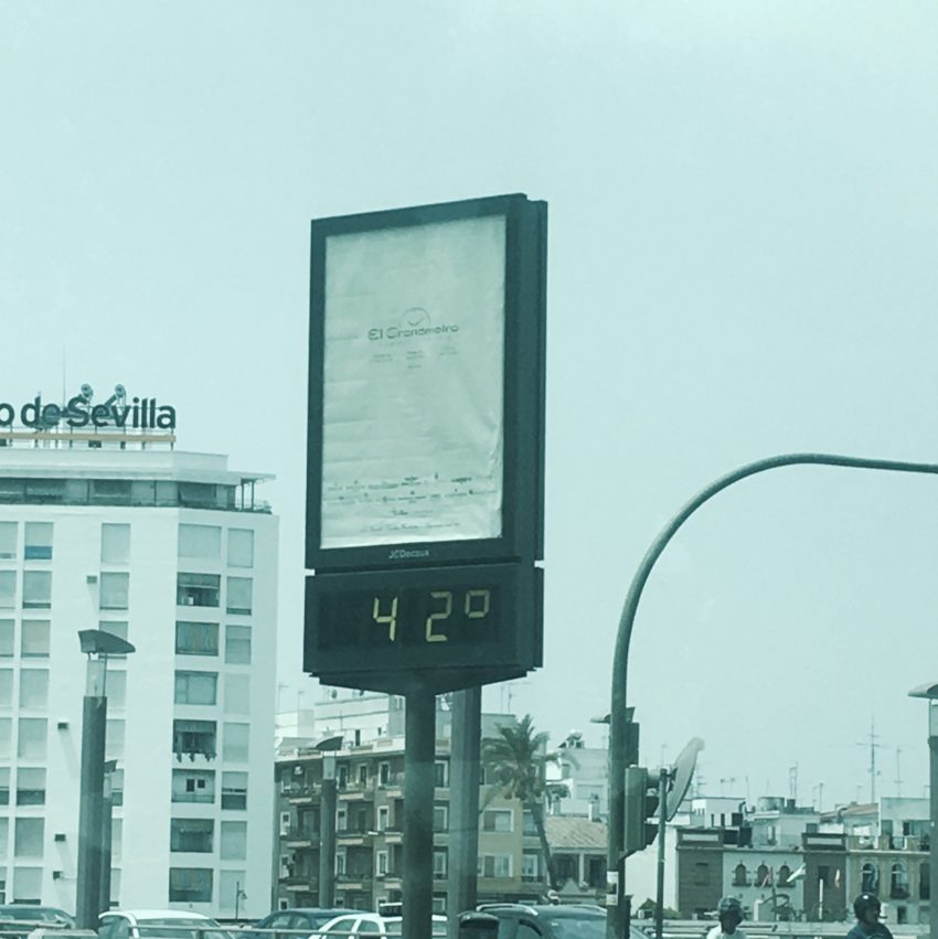 42 graden in hartje zomer in Sevilla