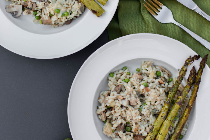Recept - Vegetarische risotto met groene asperges en oesterzwammen